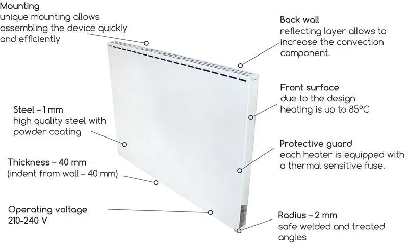 Jasmine - Hybrid Infrared Wall Panel Heater
